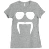 aviator sunglasses horseshoe fu manchu biker mustache Ladies Fitted T-Shirt