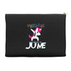 unicorns are born in june Accessory Pouches