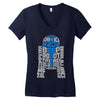 r2d2 typography Women's V-Neck T-Shirt