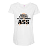 Careful I Already Kicked Cancer Ass Maternity Scoop Neck T-shirt