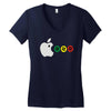apple mac man Women's V-Neck T-Shirt