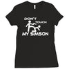 don't touch my simson  fun ddr motorrad tuning simi s51 50 fan Ladies Fitted T-Shirt