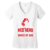 american by birth redhead by the grace of god Women's V-Neck T-Shirt