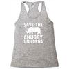 save the chubby unicorns Racerback Tank