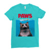 Jaws Parody Paws Ladies Fitted T-Shirt
