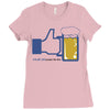 facebook parody beer thumbs up   people like this mens white t shirt Ladies Fitted T-Shirt