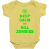 keep calm and kill zombies Baby Onesie