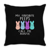 peeps bunnies Throw Pillow