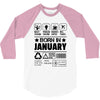 Born In January 3/4 Sleeve Shirt