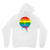 rainbow colored stripes dot running splashes Unisex Hoodie
