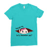 December Peeking Out Baby Girl Ladies Fitted T-Shirt