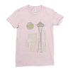 seattle skyline Ladies Fitted T-Shirt