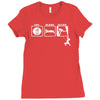 eat sleep climb   2 climbers distressed Ladies Fitted T-Shirt