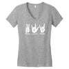 peace love rock funny Women's V-Neck T-Shirt