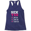 SEX YES HOT SEX SAFE SEX GREAT SEX Racerback Tank