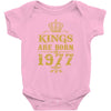kings are born in 1977 Baby Bodysuit