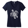 hawaiian turtle tribal art Women's V-Neck T-Shirt