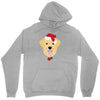golden retriever dog with red santa's hat Unisex Hoodie