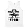 never underestimate an old man who was born in april Tank Top