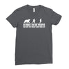 be nice to fat people bear chase funny pub joke Ladies Fitted T-Shirt
