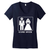 wedding funny game over Women's V-Neck T-Shirt