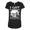 99 problems   fishin' solves all of em Maternity Scoop Neck T-shirt