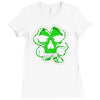 celtic green clover skull patch, irish biker patches Ladies Fitted T-Shirt