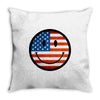 patriotic smiley face Throw Pillow