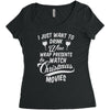 drink wine &amp; watch christmas movies Women's Triblend Scoop T-shirt