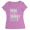real men shoot raw Women's Triblend Scoop T-shirt