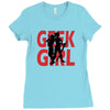 geek girl 3 4 sleeve baseball Ladies Fitted T-Shirt