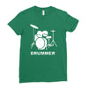 drummer drum kit indie rock music Ladies Fitted T-Shirt