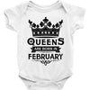 Queens Are Born In February Baby Onesie