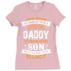 Super Cool Daddy Of A Freaking Awesome Son Ladies Fitted T-Shirt