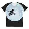 Biker Dinosaur - Dinosaur Riding A Bike To The Moon All Over Women's T-shirt