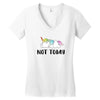 Unicorn Says Not Today Women's V-Neck T-Shirt