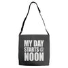 my day starts at noon Adjustable Strap Totes