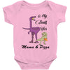 mama &amp; pizza dinasour Baby Bodysuit