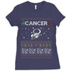 cancer christmas ugly sweater Ladies Fitted T-Shirt