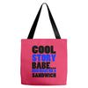 cool story babe white t shirt now make me a sandwich college humor fun Tote Bags