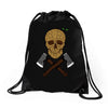 skull wood Drawstring Bags