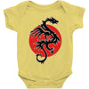 sun dragon with pearl   black red white Baby Onesie