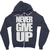 never give up (2) Zipper Hoodie