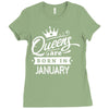 Queens Are Born In January Ladies Fitted T-Shirt