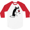 cat and wine 3/4 Sleeve Shirt