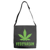 Vegetarian Pot Leaf Adjustable Strap Totes