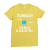 technically, the glass is always full Ladies Fitted T-Shirt