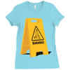 caution bananas Ladies Fitted T-Shirt