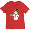 smiling snowman holding out christmas V-Neck Tee