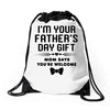 fathers day gift Drawstring Bags